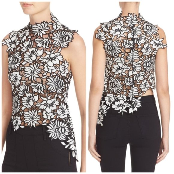 Self-Portrait Tops - Self-Portrait Lily Floral Guipure Lace Top 2